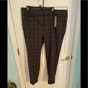 Loft Gray and Black Plaid Pants